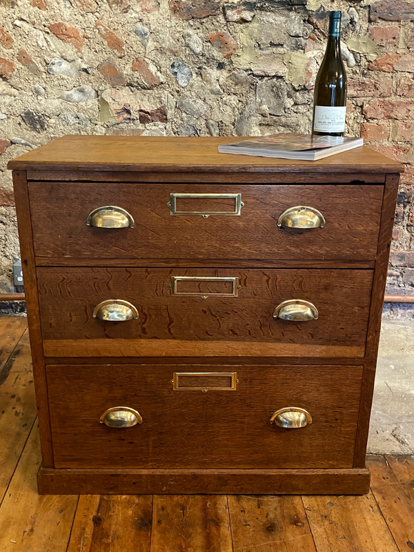 beautiful oak planners chest of drawers