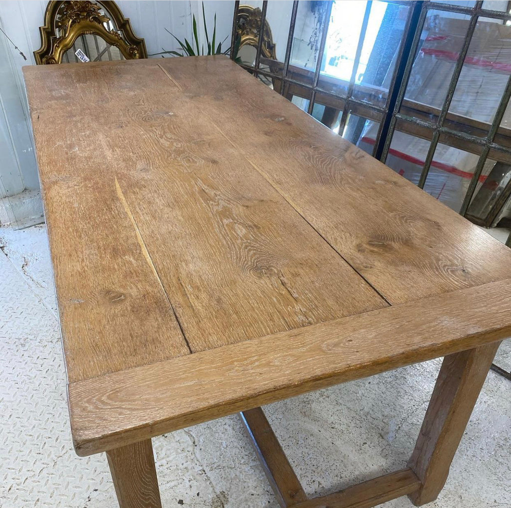 antique french provincial farmhouse limed oak refectory dining table