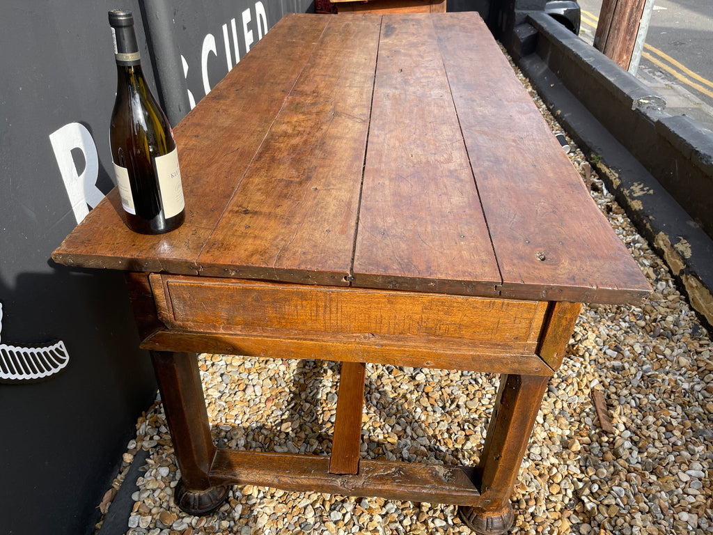 original 1780’s  antique oak french monastic dining table