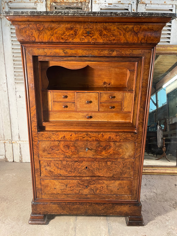 antique french walnut escritoire desk console secretaire