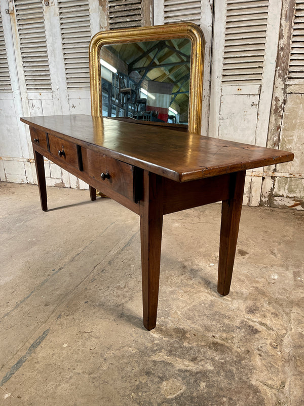 antique french provincial fruitwood single plank refectory farmhouse kitchen serving table circa 1850