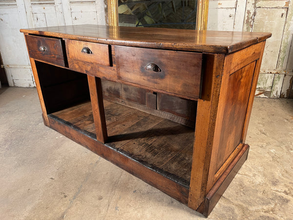 antique french walnut haberdashery shop drawers counter kitchen island