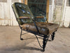 early antique military campaign leather chair