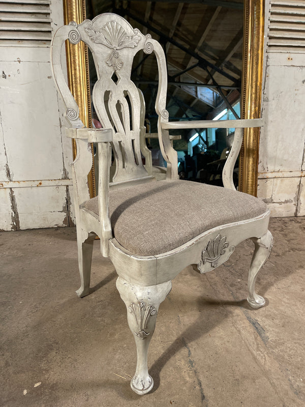 rare early antique gustavian swedish rococo elbow chair circa 1760