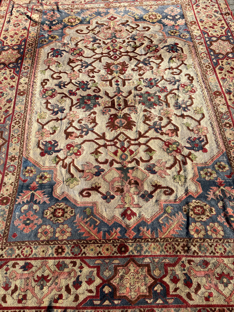 early antique persian kirman/kerman raver wool rug circa 1910