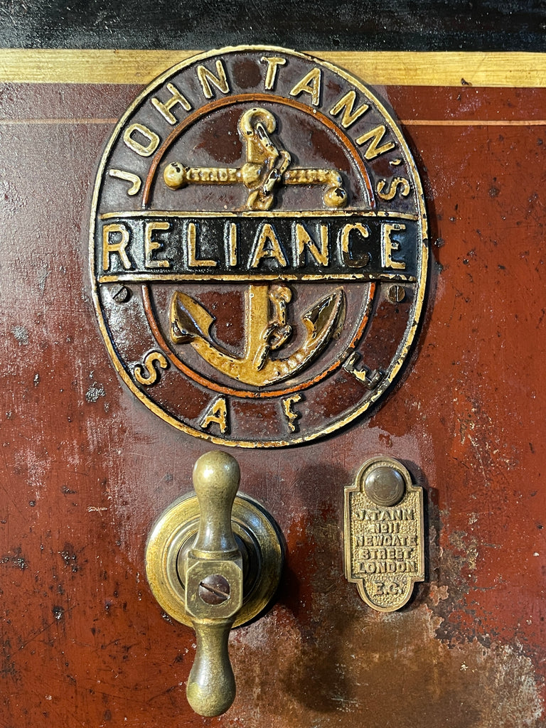 antique anchor reliance iron safe by john tann with working key circa 1843