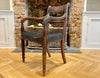 regency mahogany leather elbow chair