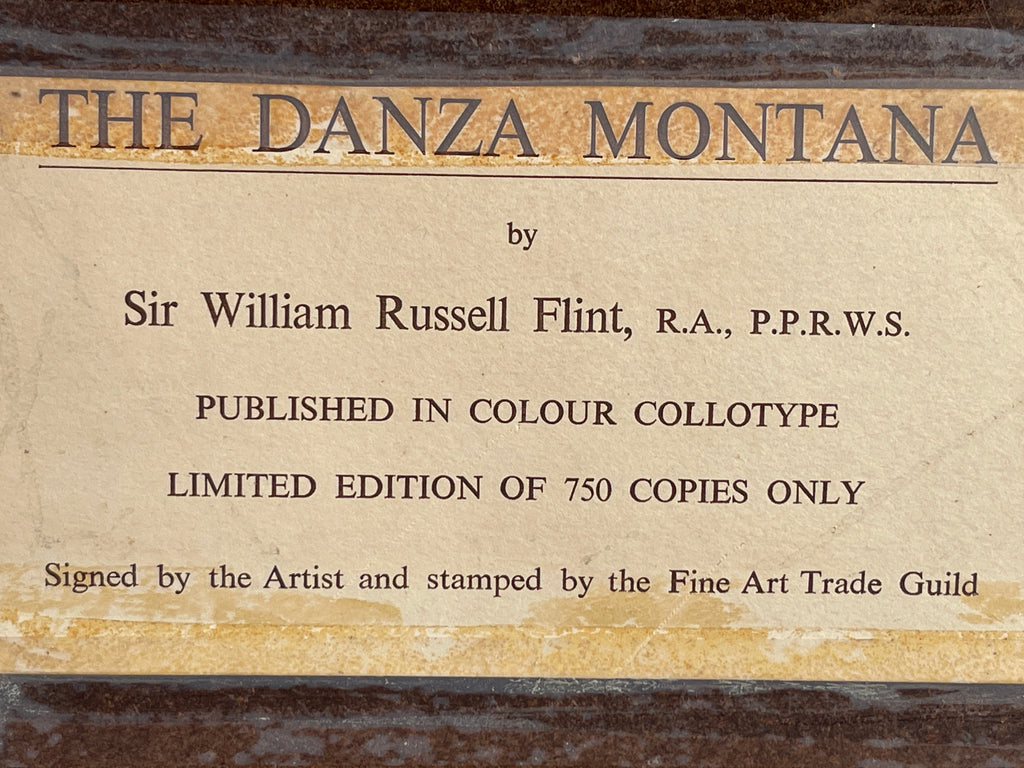 antique signed russell flint the danza montana watercolour painting