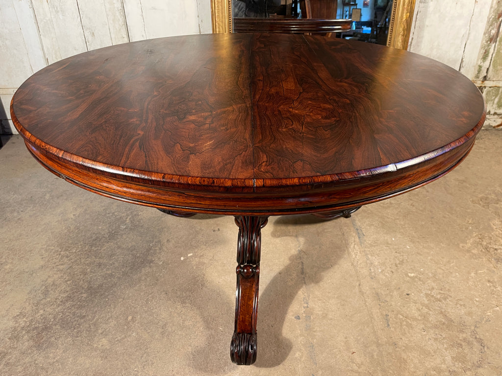 an exceptional antique rosewood centre tilt top dining table circa 1870