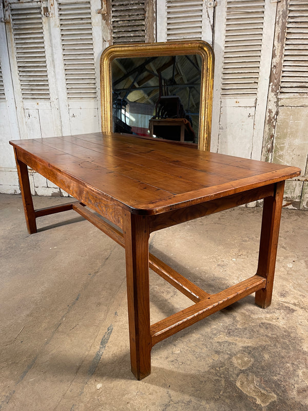 exceptional antique french provincial elm farmhouse fruitwood dining table circa 1850