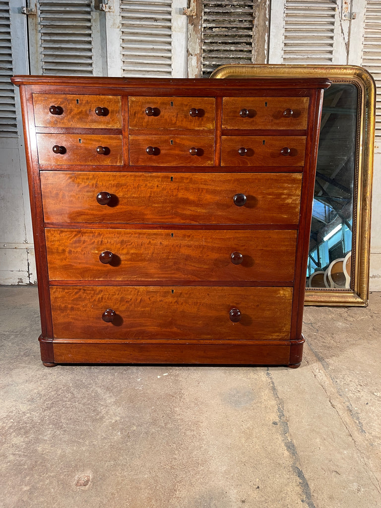 antique mahogany housekeepers chest drawers