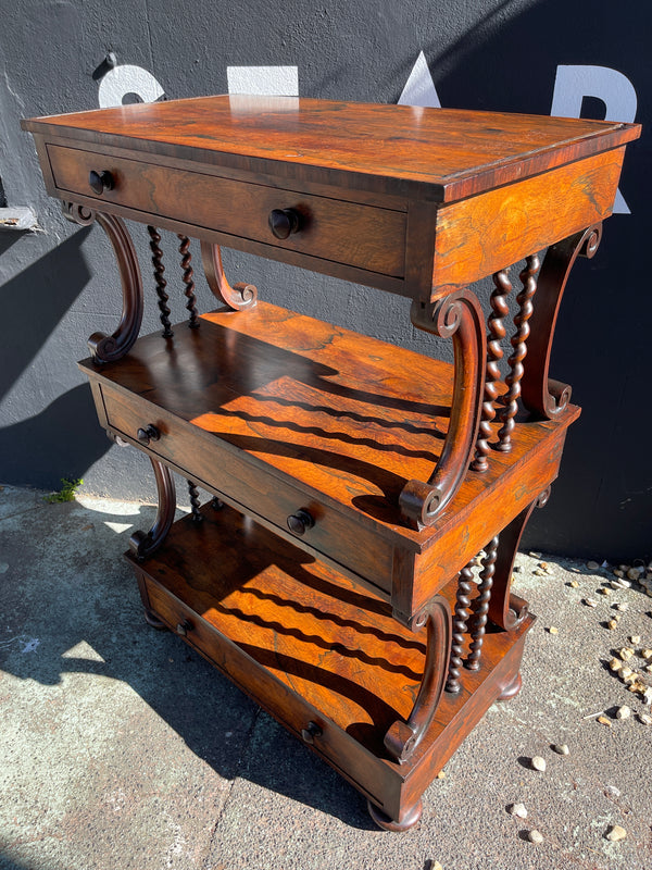 antique rosewood victorian drawers console shelf