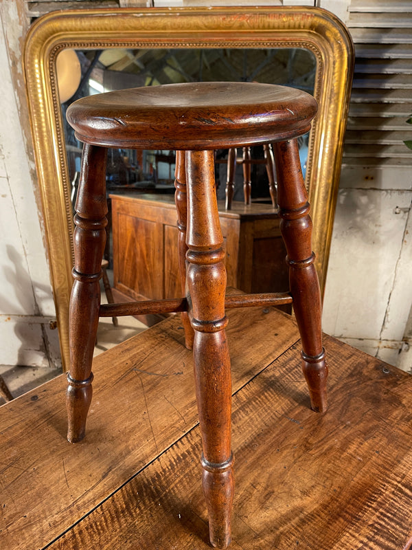 antique walnut tavern stool seat