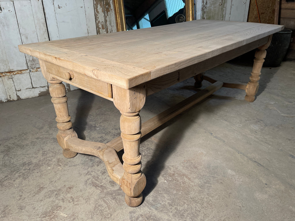 exceptional antique french refectory farmhouse bleached oak dining table