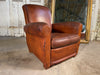 antique french leather club arm chair