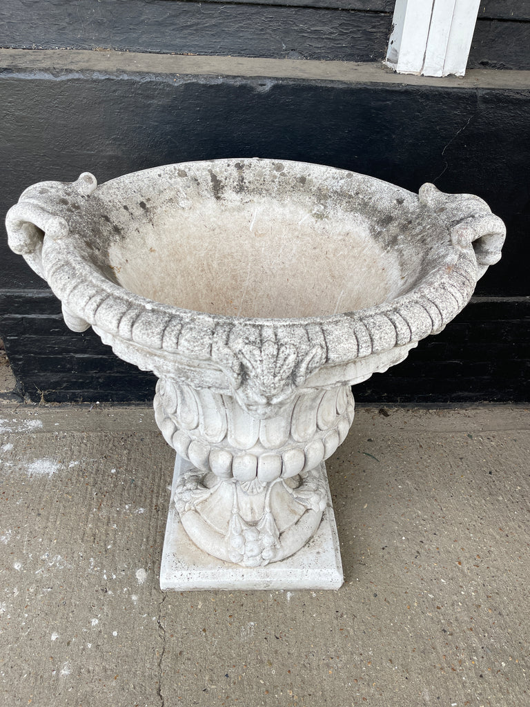 large 3ft high architectural antique italian marble garden urn planter