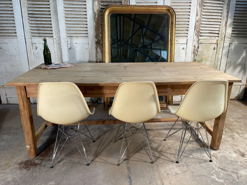 antique french provincial farmhouse pine  refectory dining table