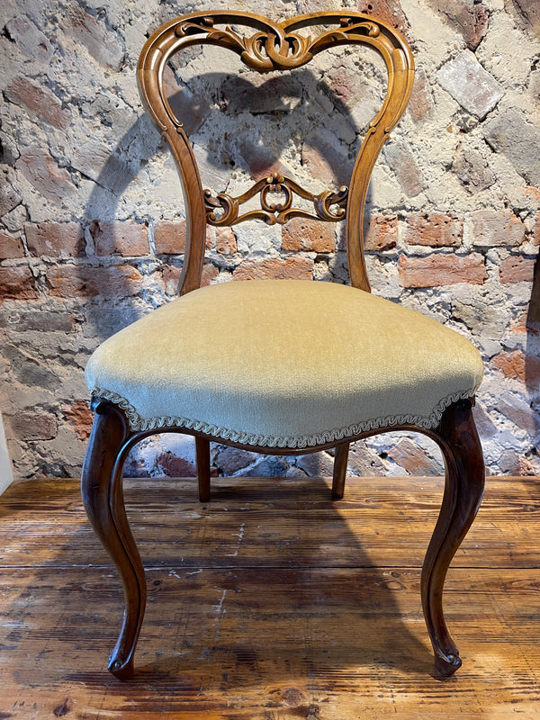 antique walnut carved statement bedroom kitchen chair