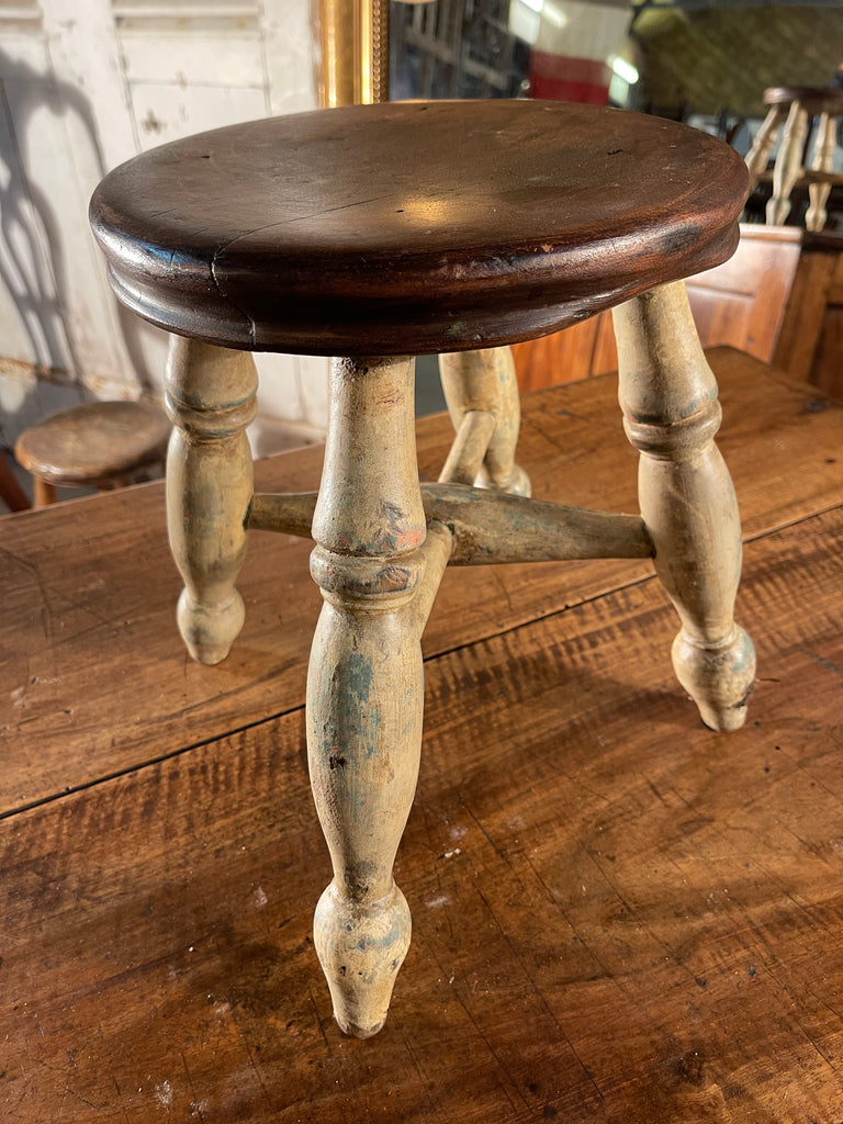 antique elm milking stool seat