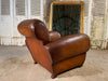 antique oversize french leather club arm chair