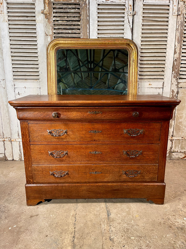 early antique french oak commode  chest drawers circa 1850