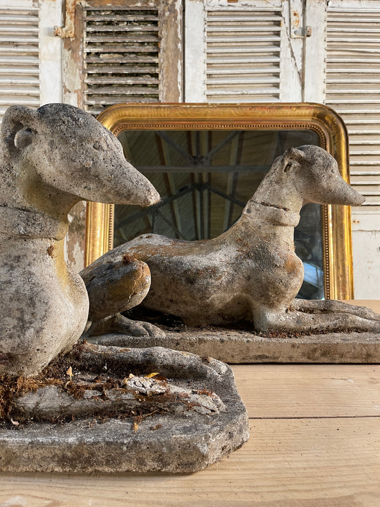 antique regency coade stone greyhound garden dogs
