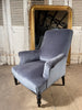 antique french napoleon iii blue velvet armchair