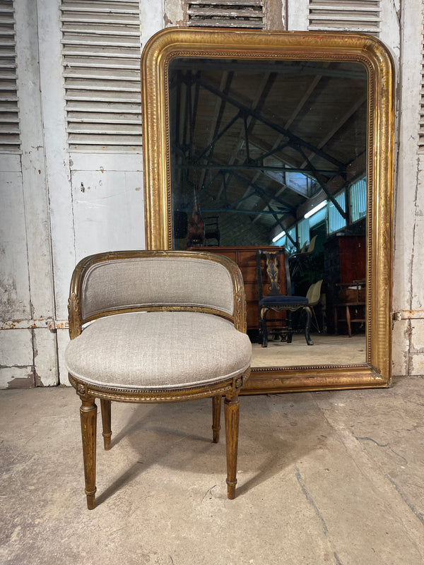 antique french gilt boudoir barrel back chair circa 1830