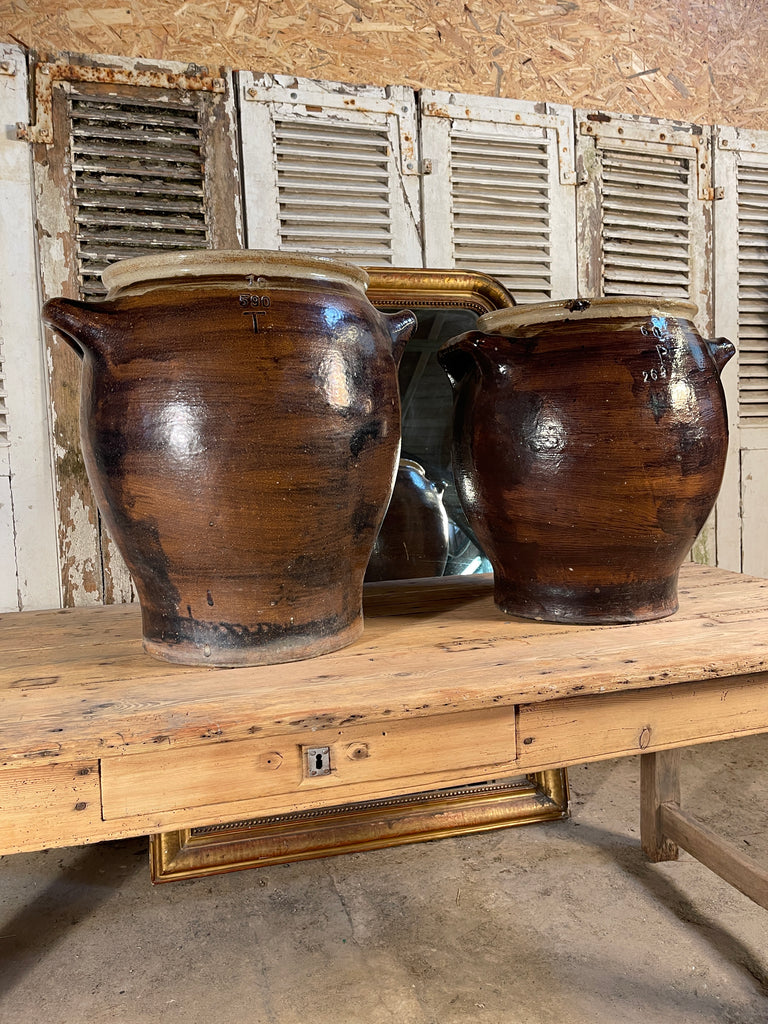 large antique french confit jar pots garden urn