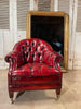 an exceptional antique chesterfield library fireside armchair