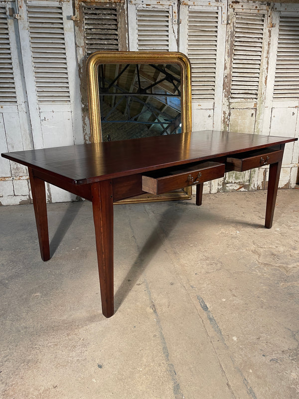 antique georgian mahogany double drawer dining table