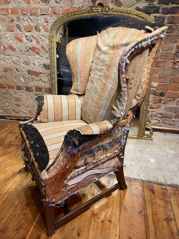 georgian wingback library chair