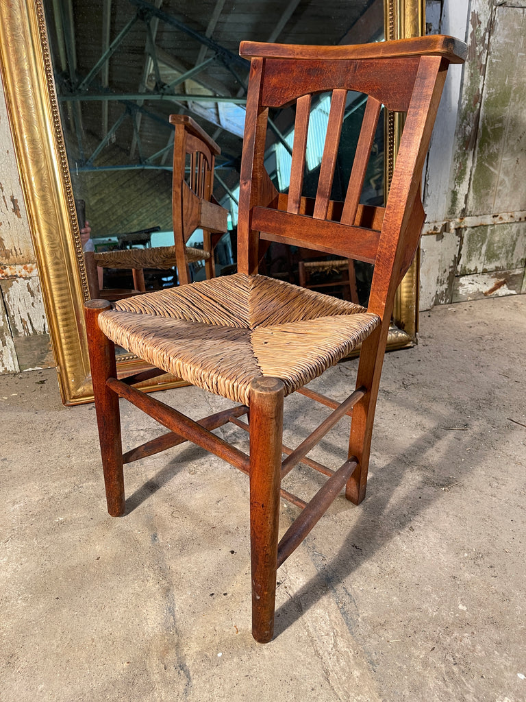 antique rush seated sussex dining chairs