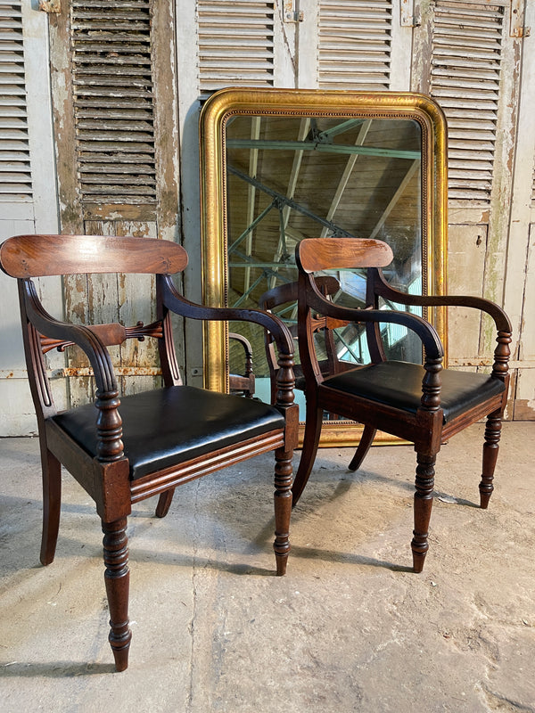 antique regency mahogany elbow chairs