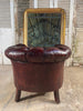 antique english leather chesterfield club armchair