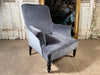 antique french napoleon iii blue velvet armchair