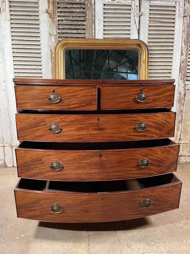 an exceptional regency flame mahogany bow front chest of drawers circa 1830