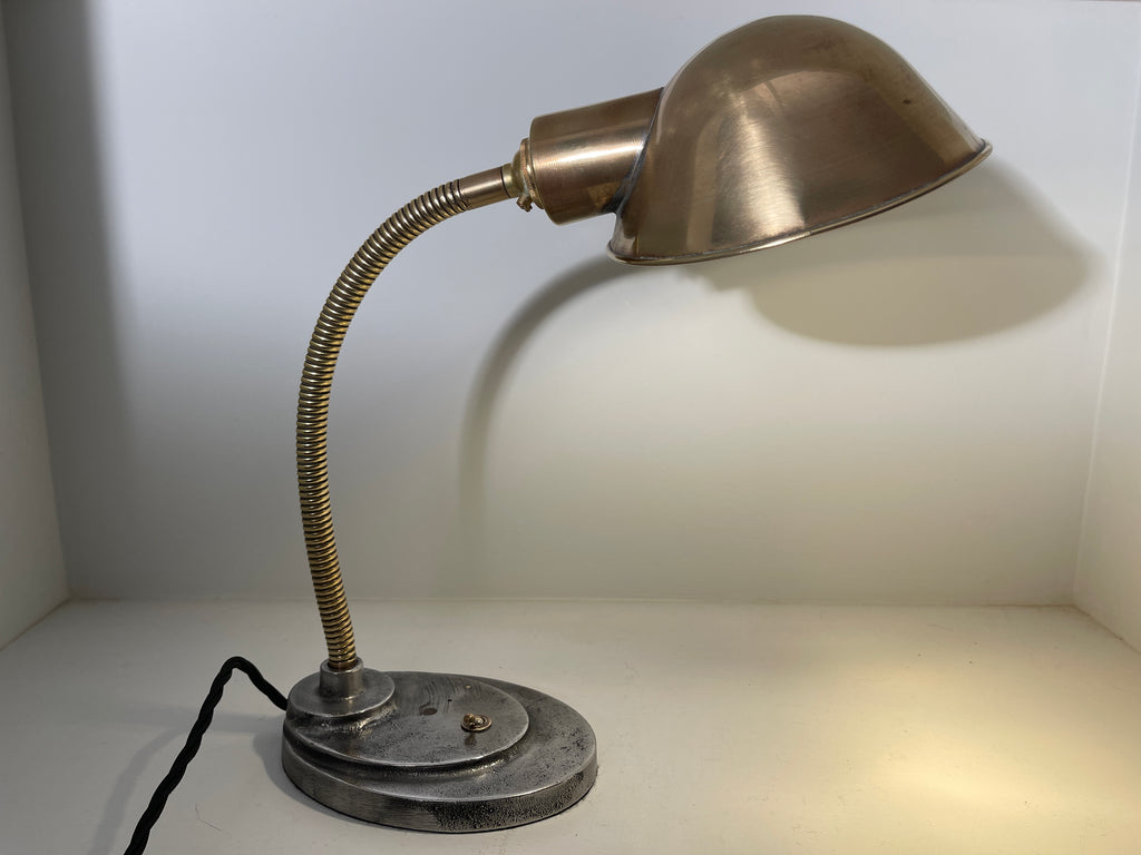 antique american gooseneck desk lamp light circa 1920