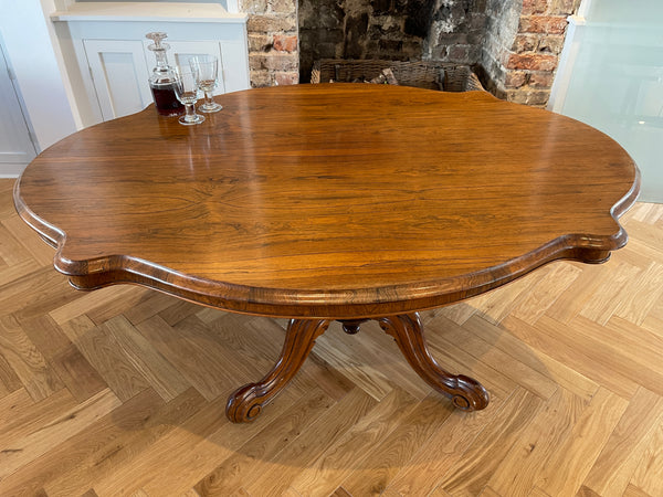 exceptional rosewood tilt top dining table circa 1860