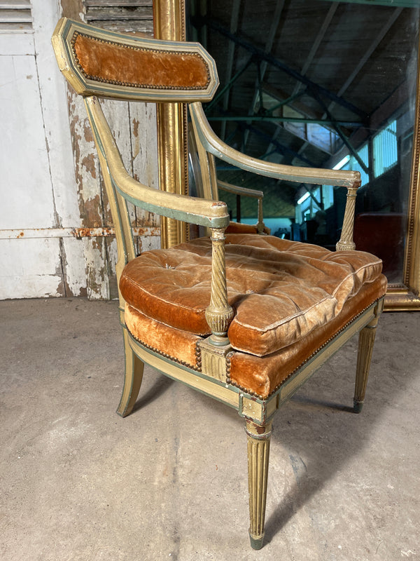 early antique painted regency accent side chair