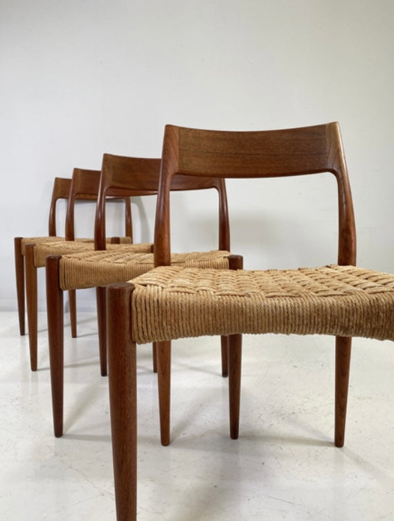 rare set original niels møller midcentury danish design model 77 chairs circa 1959