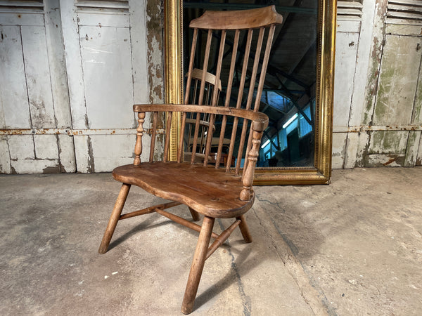 antique elm stick back provincial  windsor fireside chair