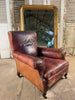antique leather library fireside armchair circa 1840