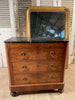 exceptional antique burr walnut marble french empire commode chest drawers circa 1840