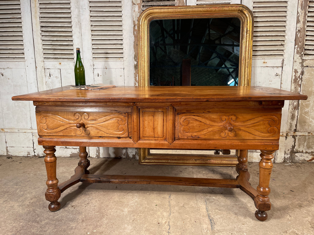 early antique french provincial château provincial elm preparation table kitchen island/console circa 1780