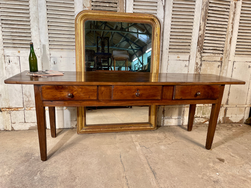 antique french provincial fruitwood single plank refectory farmhouse kitchen serving table circa 1850