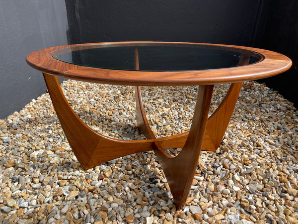 midcentury original early victor wilkins astro  teak coffee table