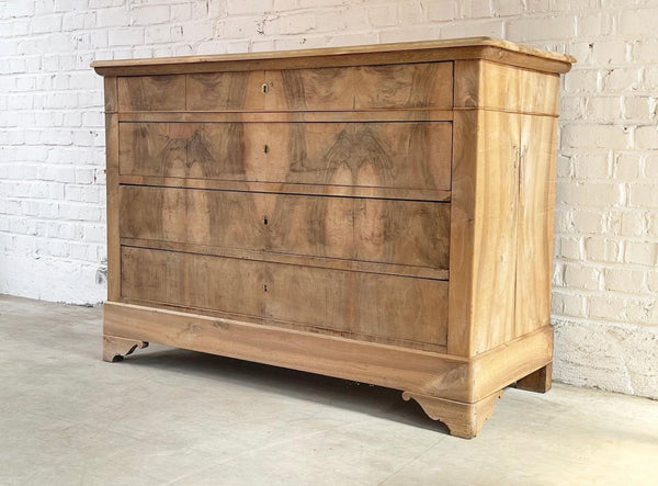 exceptional antique bleached walnut french empire commode chest drawers circa 1840