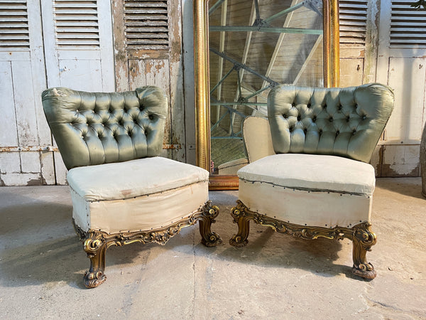 antique french gilt salon cocktail statement chair