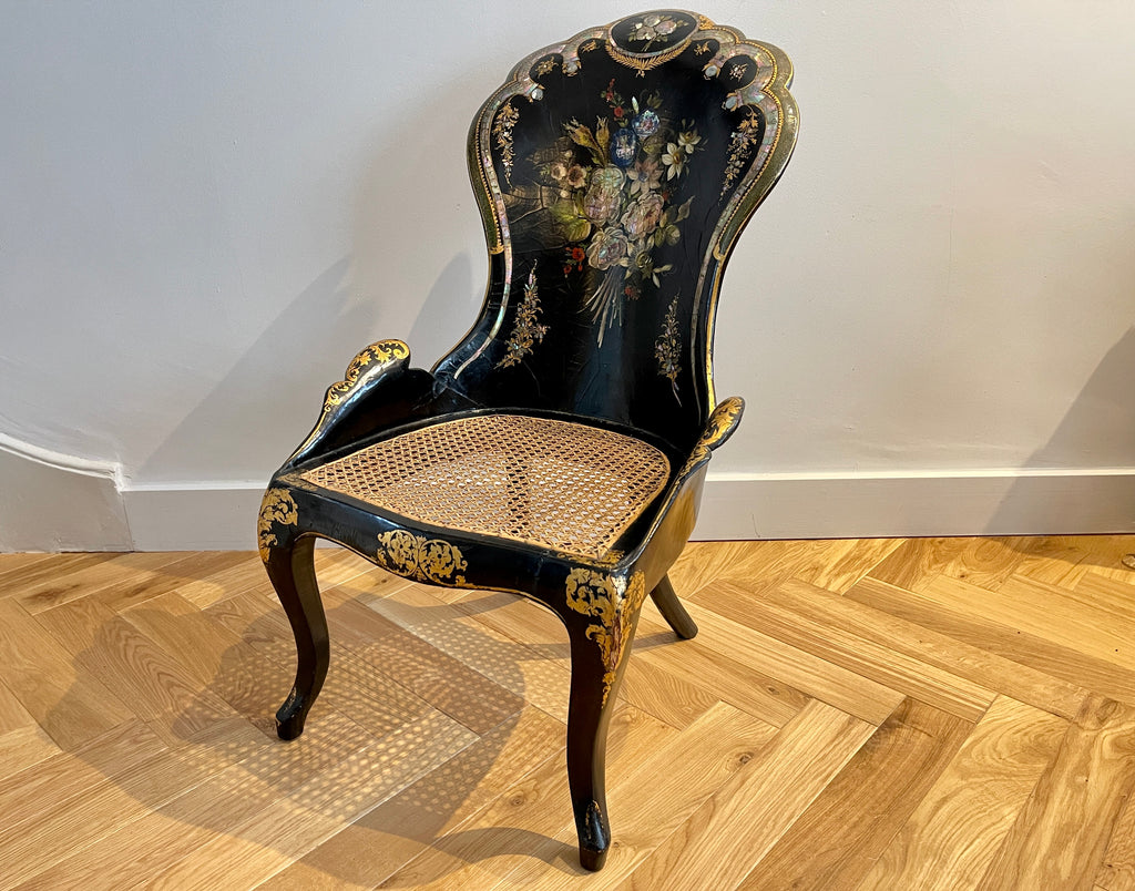 parcel gilt papier mâché mother of pearl chair 1838
